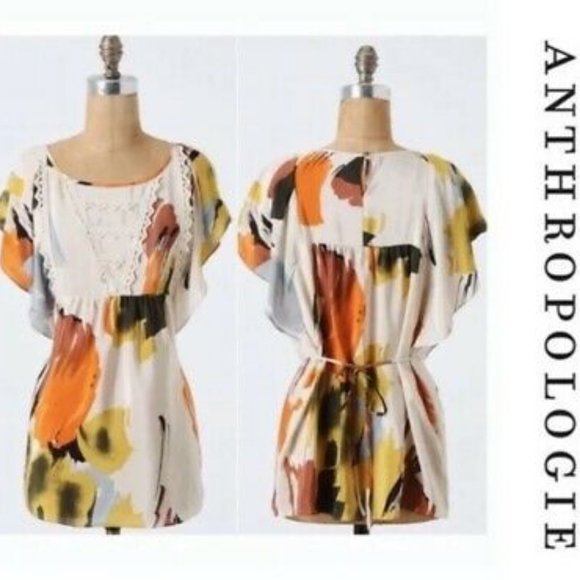 Anthropologie Edme & Esyllte Silk Floral Blouse - Picture 2 of 4